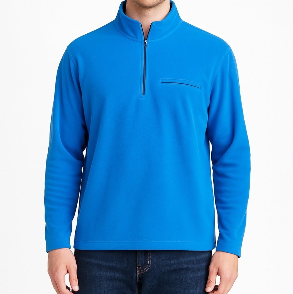 L.L. Bean Men's Blue Quarter-Zip Sweater Size XXLT Tall Outdoor Hiking Cozy